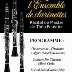 🎶 Concert annuel de l’Ensemble de clarinettes
